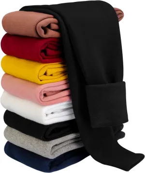 BOOPH Girls Winter Leggings Fleece Lined Toddler Kids Basic Full Length Pants