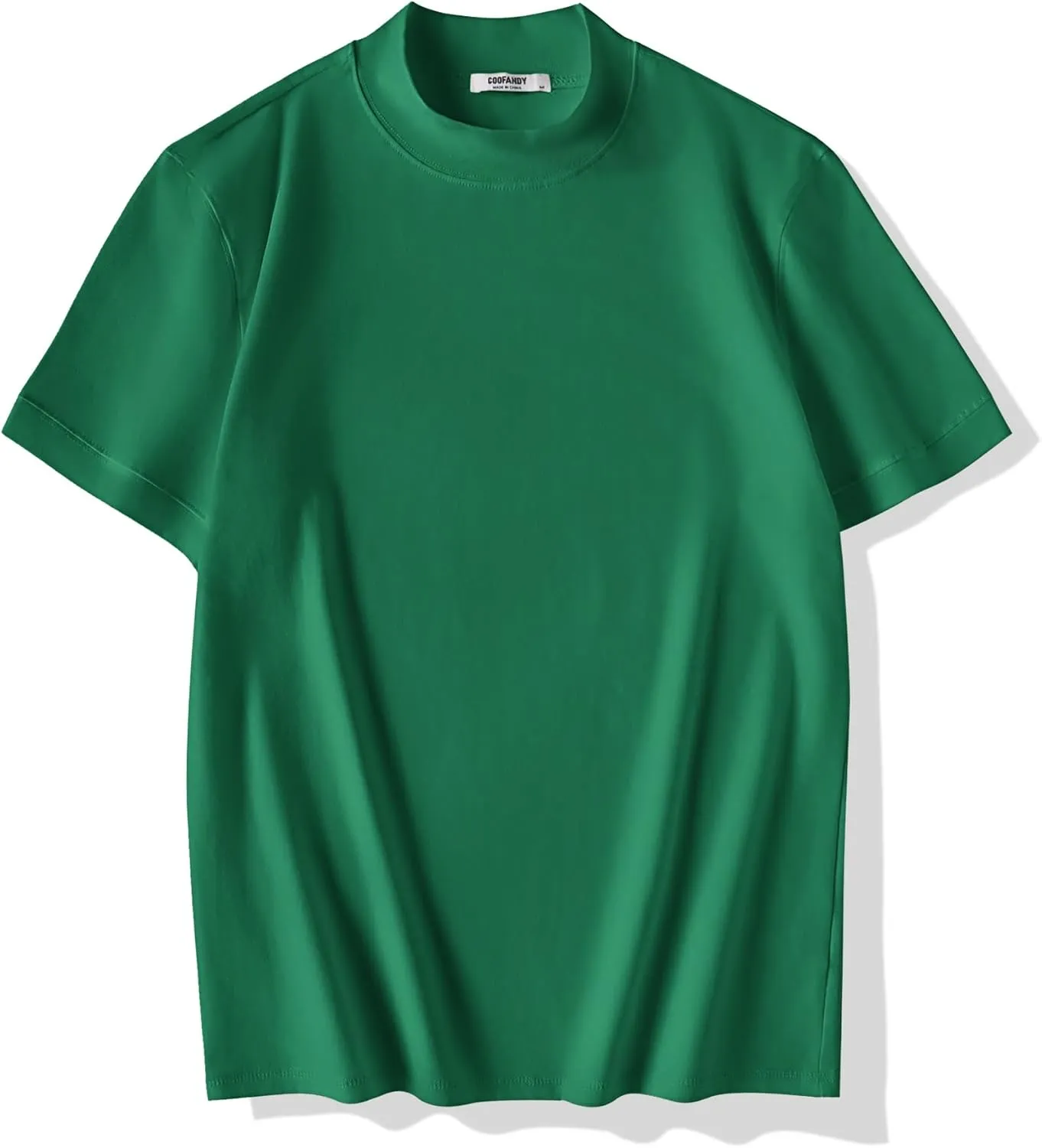 COOFANDY Mens Mock Turtleneck Shirts Casual Premium Cotton Short Sleeve Shirt 2025 Basic Half Neck T-Shirts