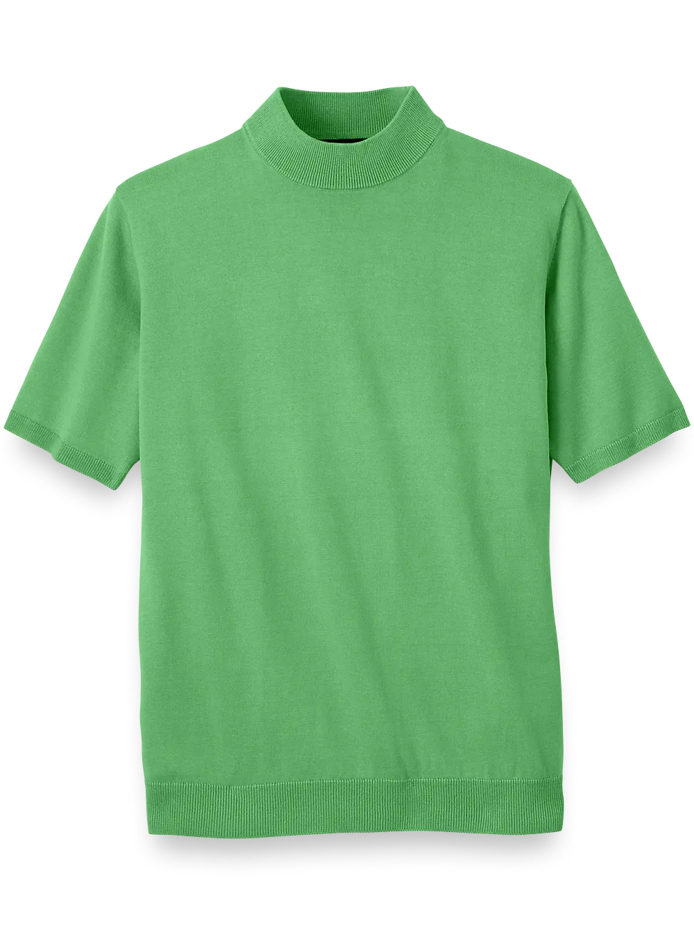 Cotton Mock Neck Sweater - Light Green