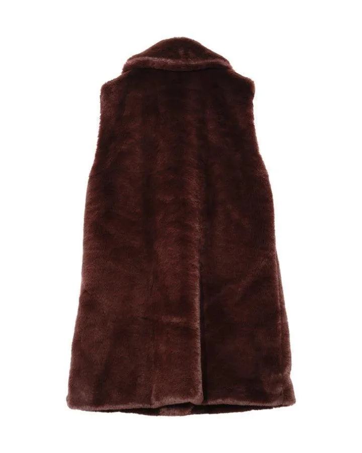 Echo Sheared Faux Mink Longline Vest