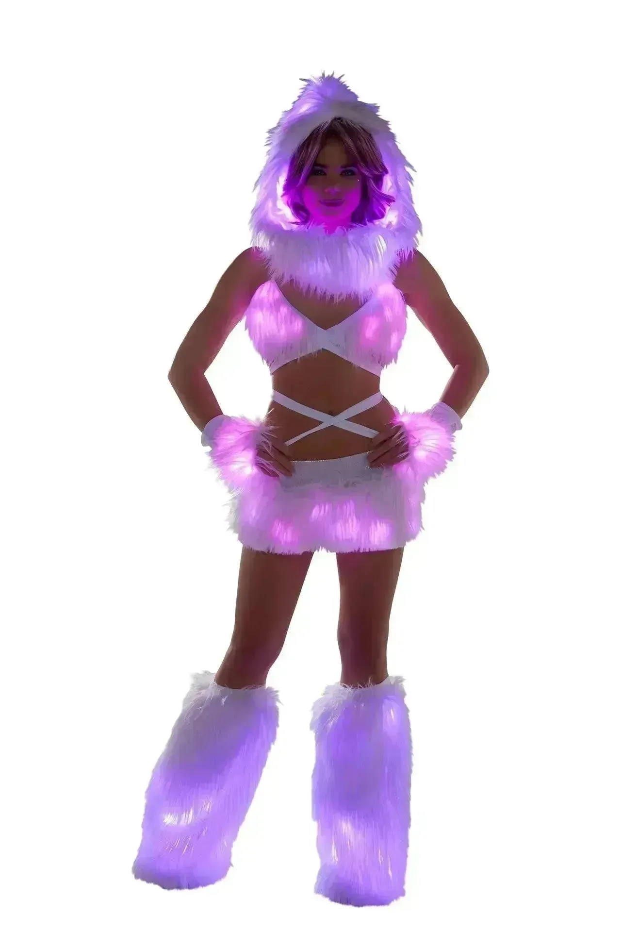 FF429 - Faux Fur Light-Up Leg warmers