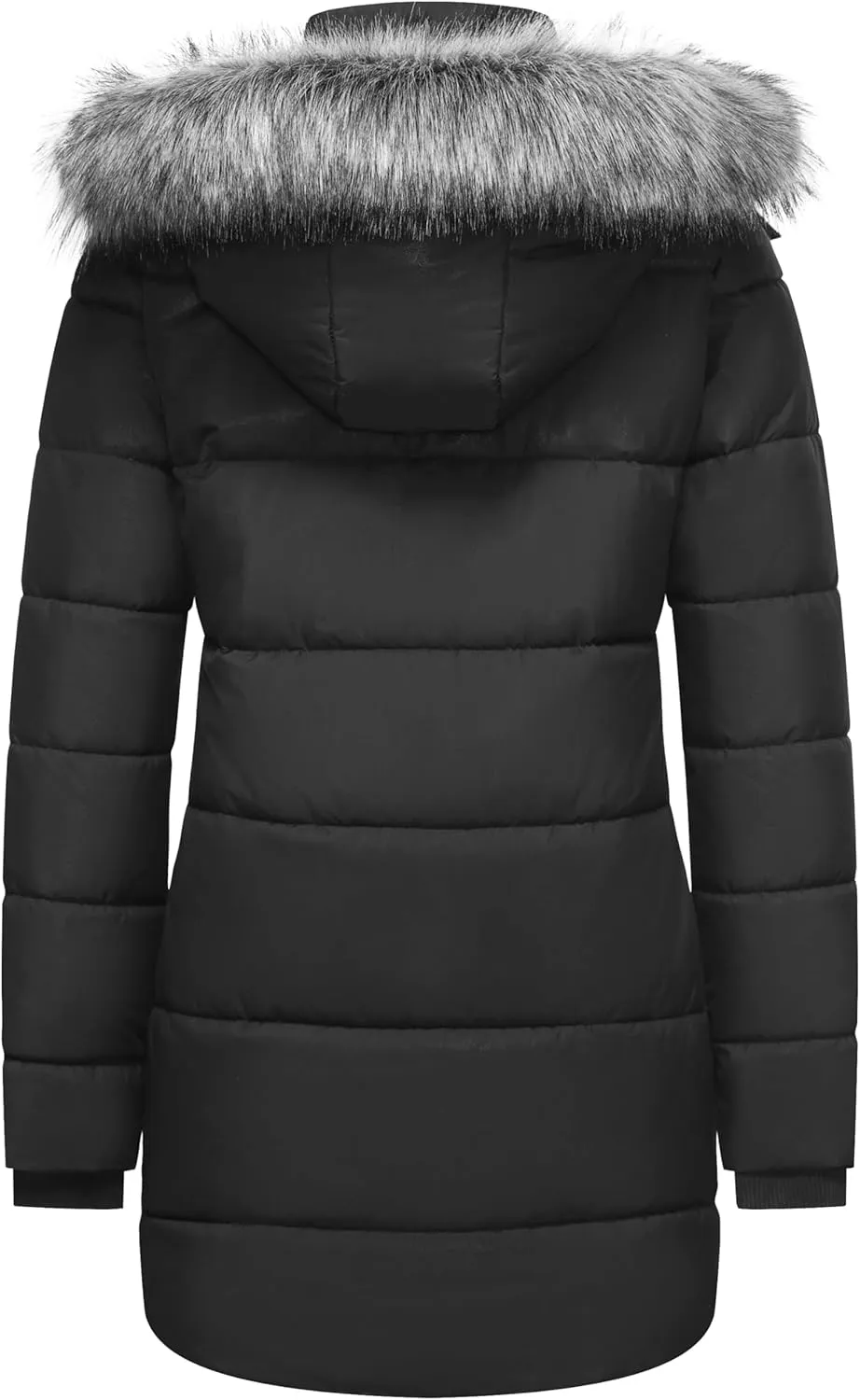 GGleaf Women's Winter Thicken Puffer Coat Warm Snow Jacket with Fur Removable Hood