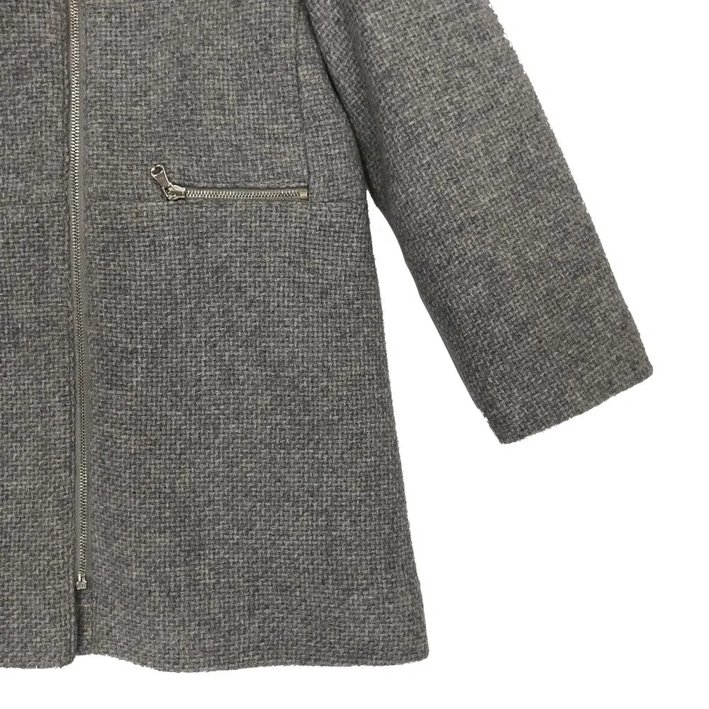 Girls Grey Hooded Coat