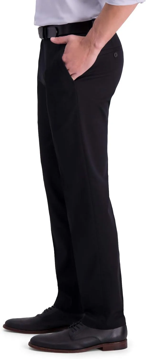 Haggar Men's Iron Free Premium Khaki Slim-Straight Fit Flat Front Flex Waist Casual Pant