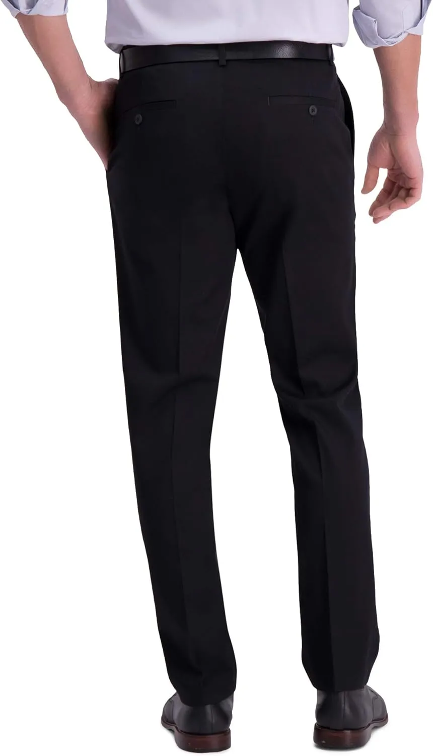 Haggar Men's Iron Free Premium Khaki Slim-Straight Fit Flat Front Flex Waist Casual Pant