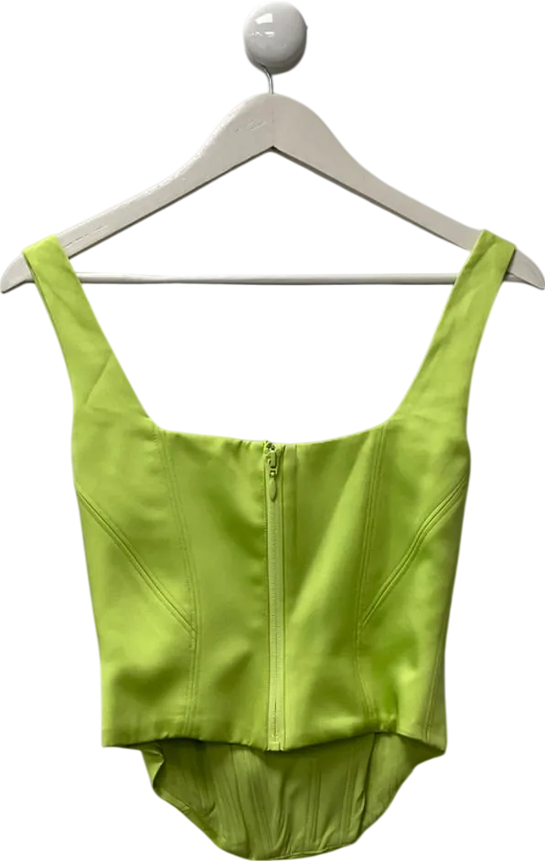 House of CB Green Rafa Corset Lime Satin Longline Corset UK S