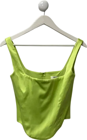 House of CB Green Rafa Corset Lime Satin Longline Corset UK S