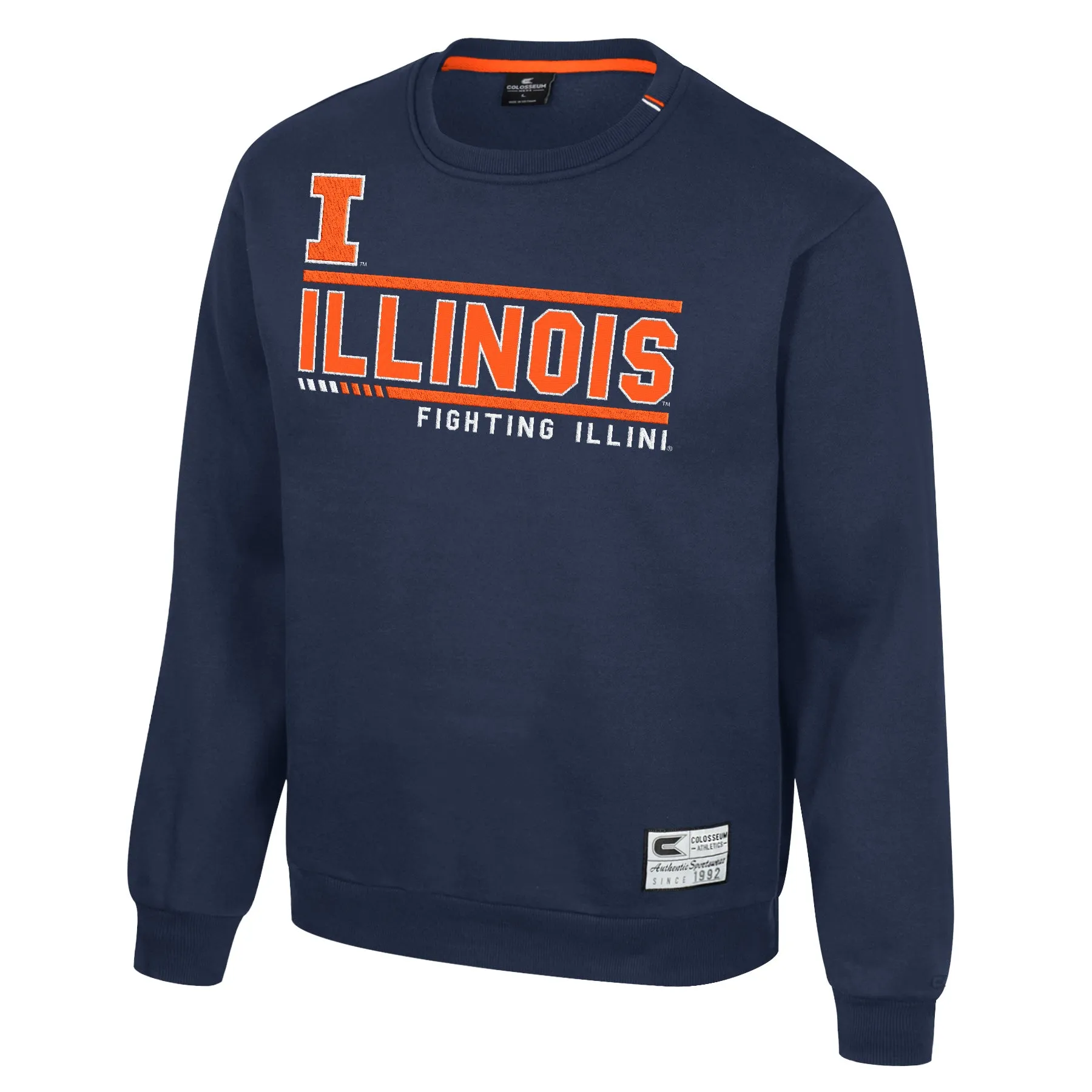 Illinois Fighting Illini Adult Colosseum Navy Crew Neck