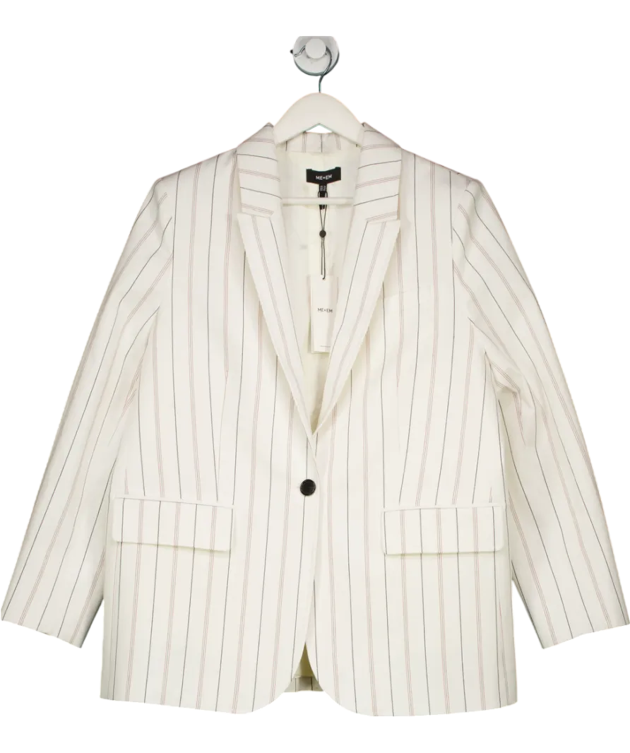 ME EM White The Very Useful Multi Stripe Blazer UK 16
