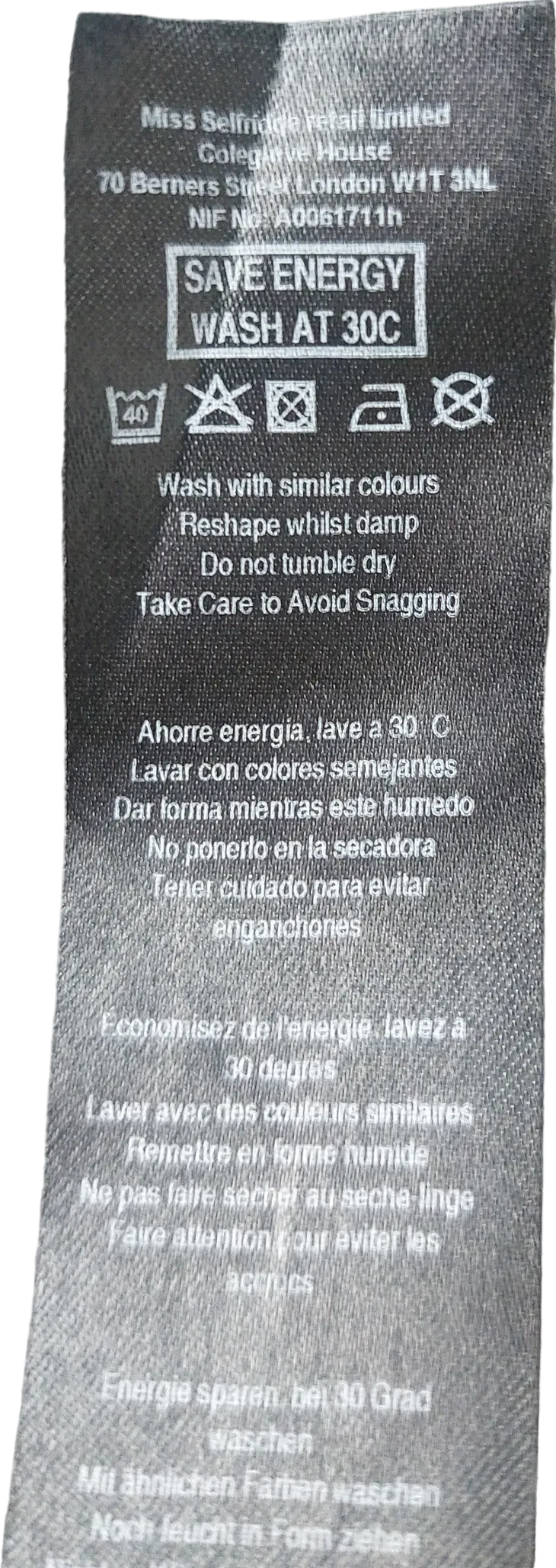 Miss Selfridge Black Longline Soft Open Blazer UK 10