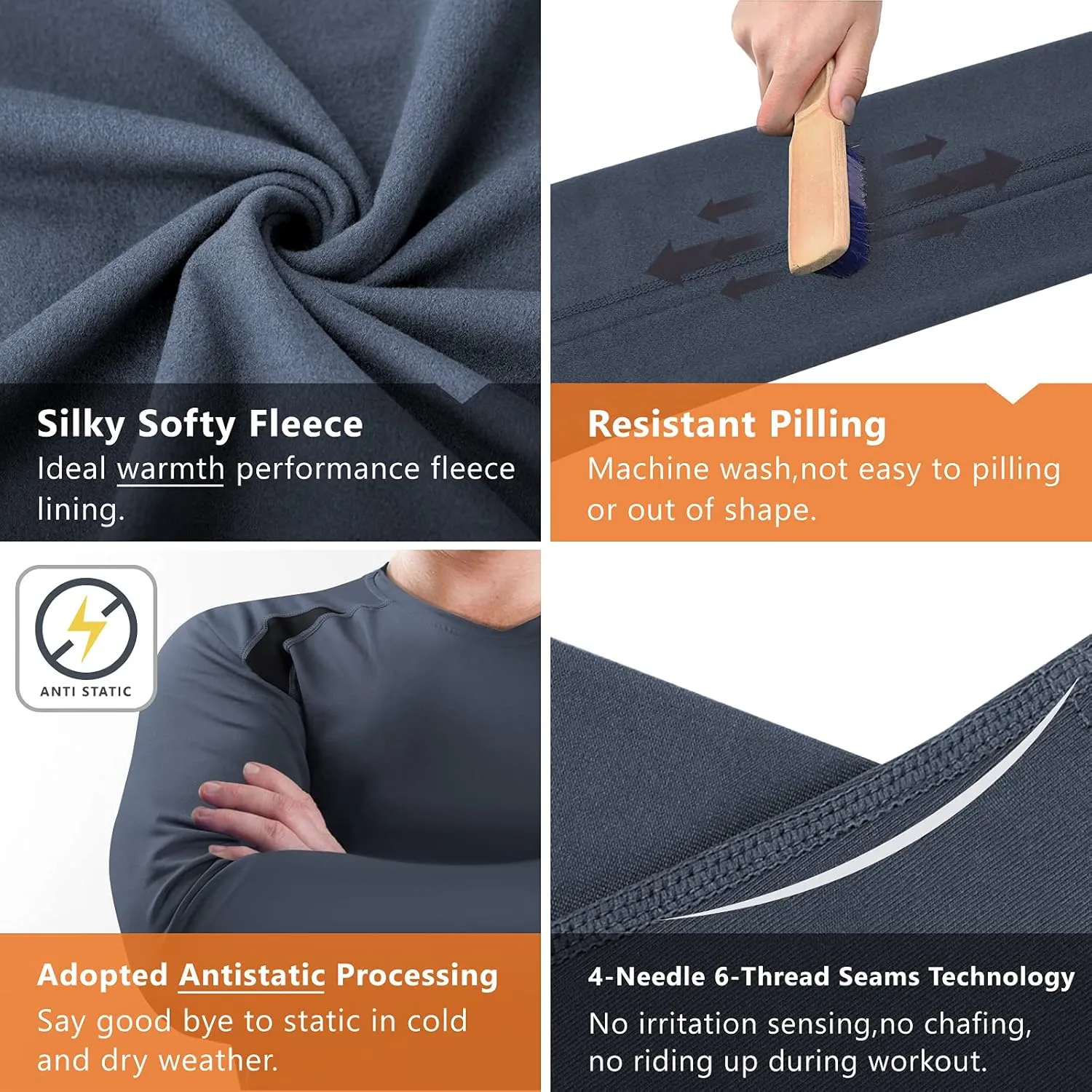 Muezna Men's Thermal Top and Bottom Set Underwear Long Johns Base Layer with Soft Fleece Lined