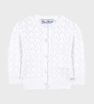 Openwork-Detailing Cardigan Blanc
