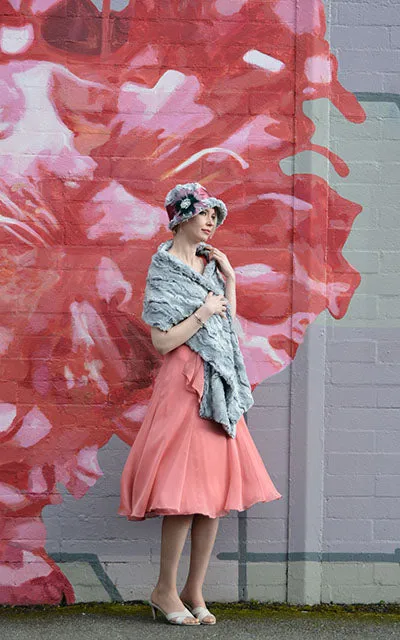 Stole - Luxury Faux Fur in Winter River