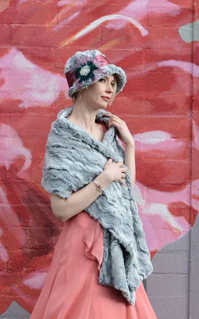 Stole - Luxury Faux Fur in Winter River