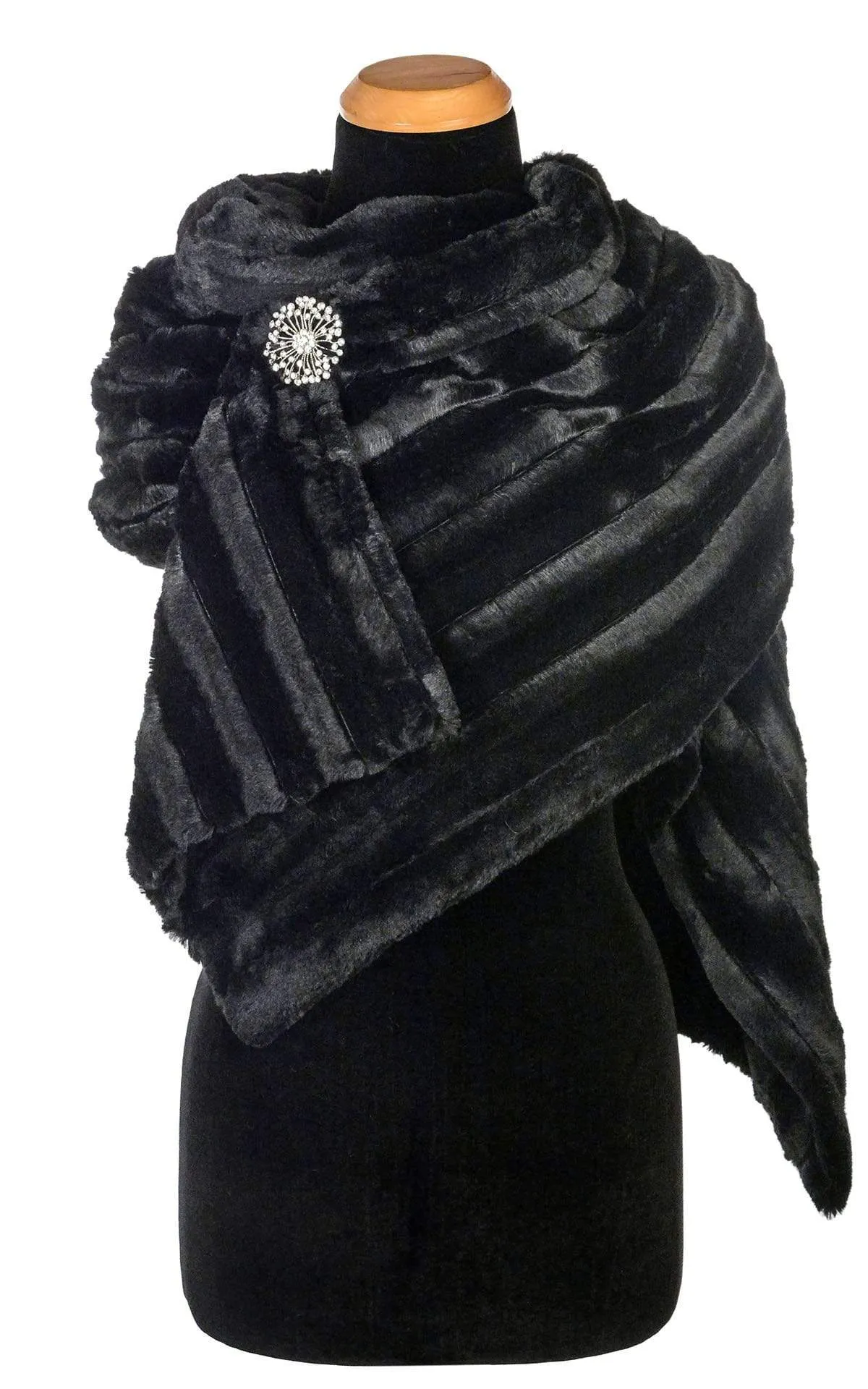 Stole - Minky Faux Fur in Black
