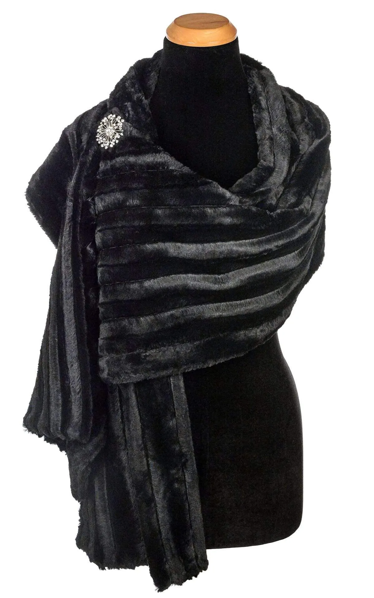 Stole - Minky Faux Fur in Black