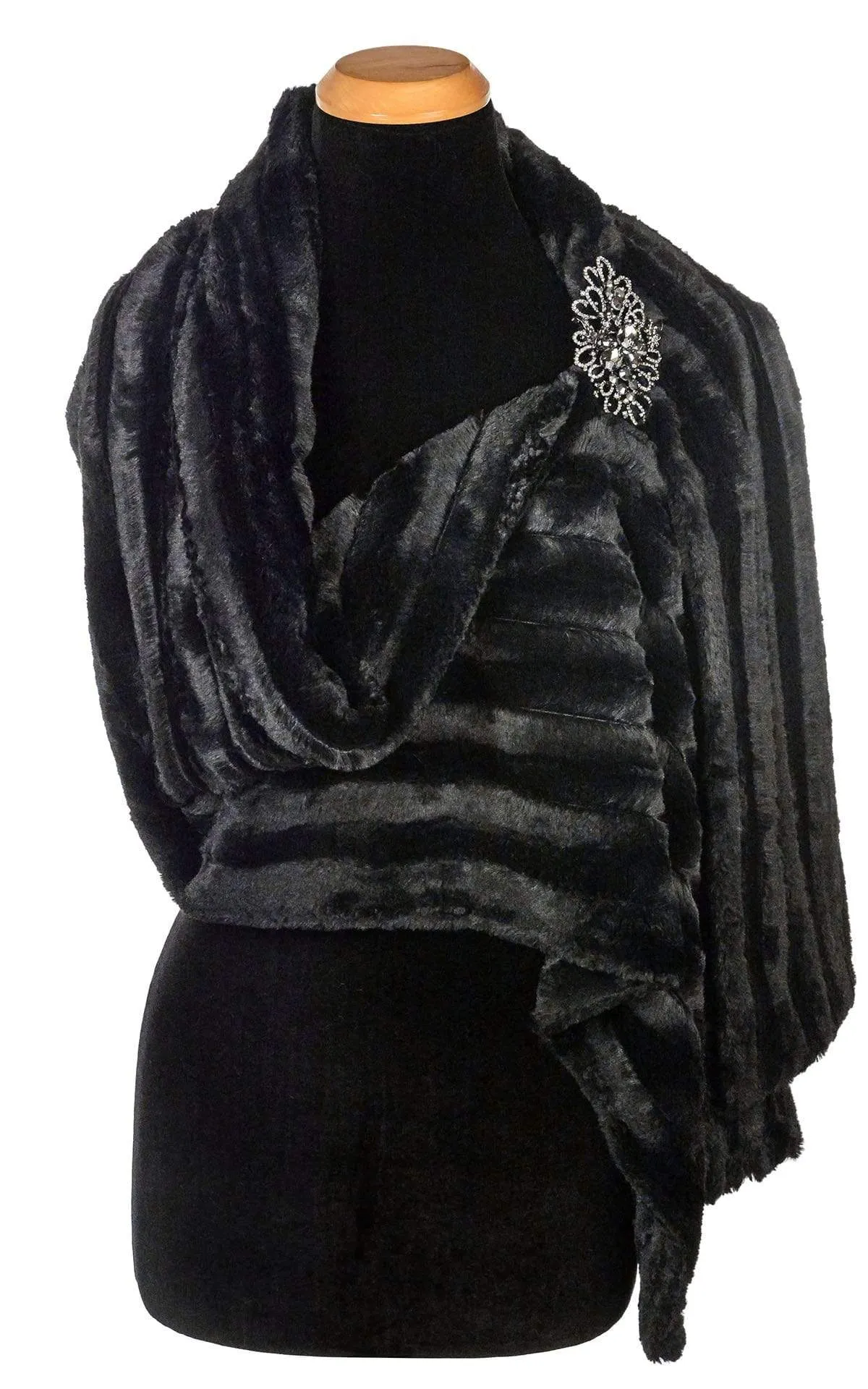 Stole - Minky Faux Fur in Black