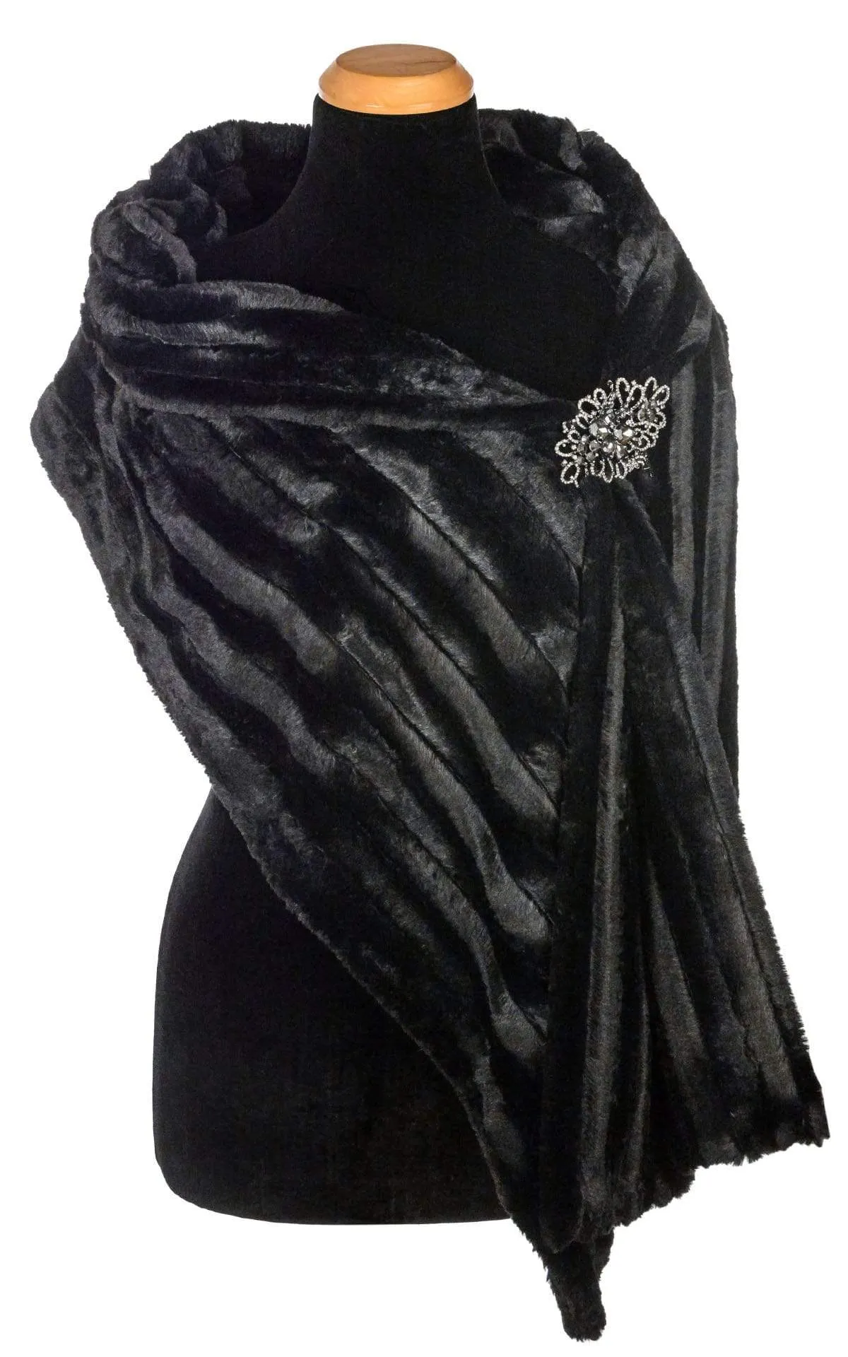 Stole - Minky Faux Fur in Black