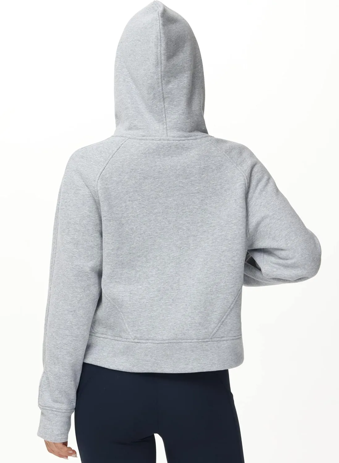 THE GYM PEOPLE Women's Full-Zip Up Hoodies Jacket Fleece Workout Crop Tops Sweatshirts with Pockets Thumb Hole