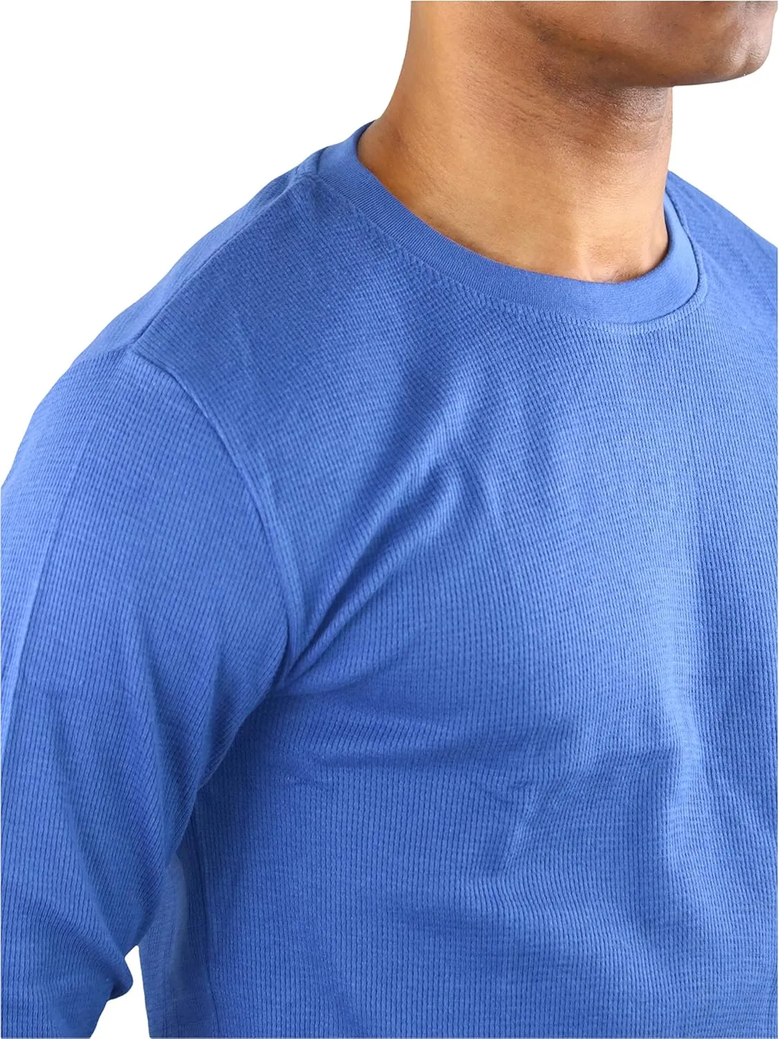 ToBeInStyle Men's Heavy or Medium Weight Premium Waffle Thermal Long Sleeve Crewneck Shirt
