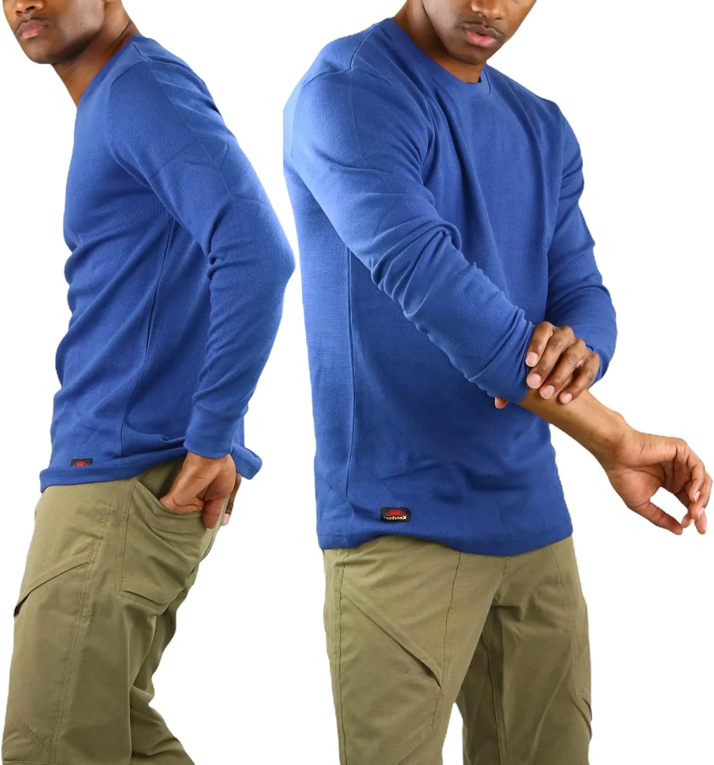 ToBeInStyle Men's Heavy or Medium Weight Premium Waffle Thermal Long Sleeve Crewneck Shirt