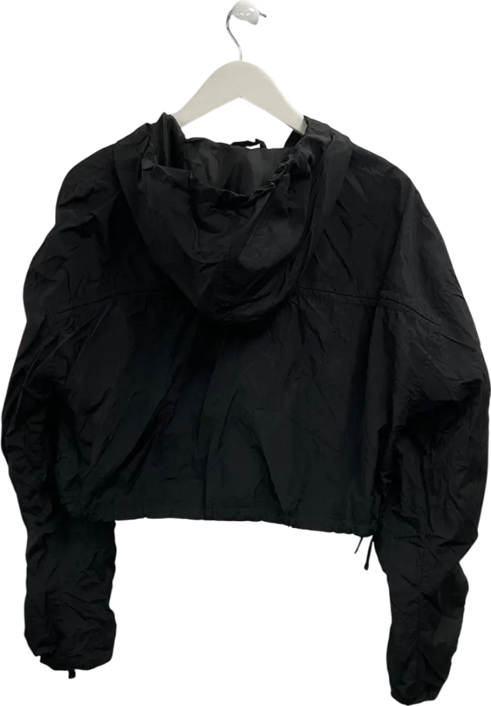Topshop Black Shell Hooded Bomber Jacket UK S