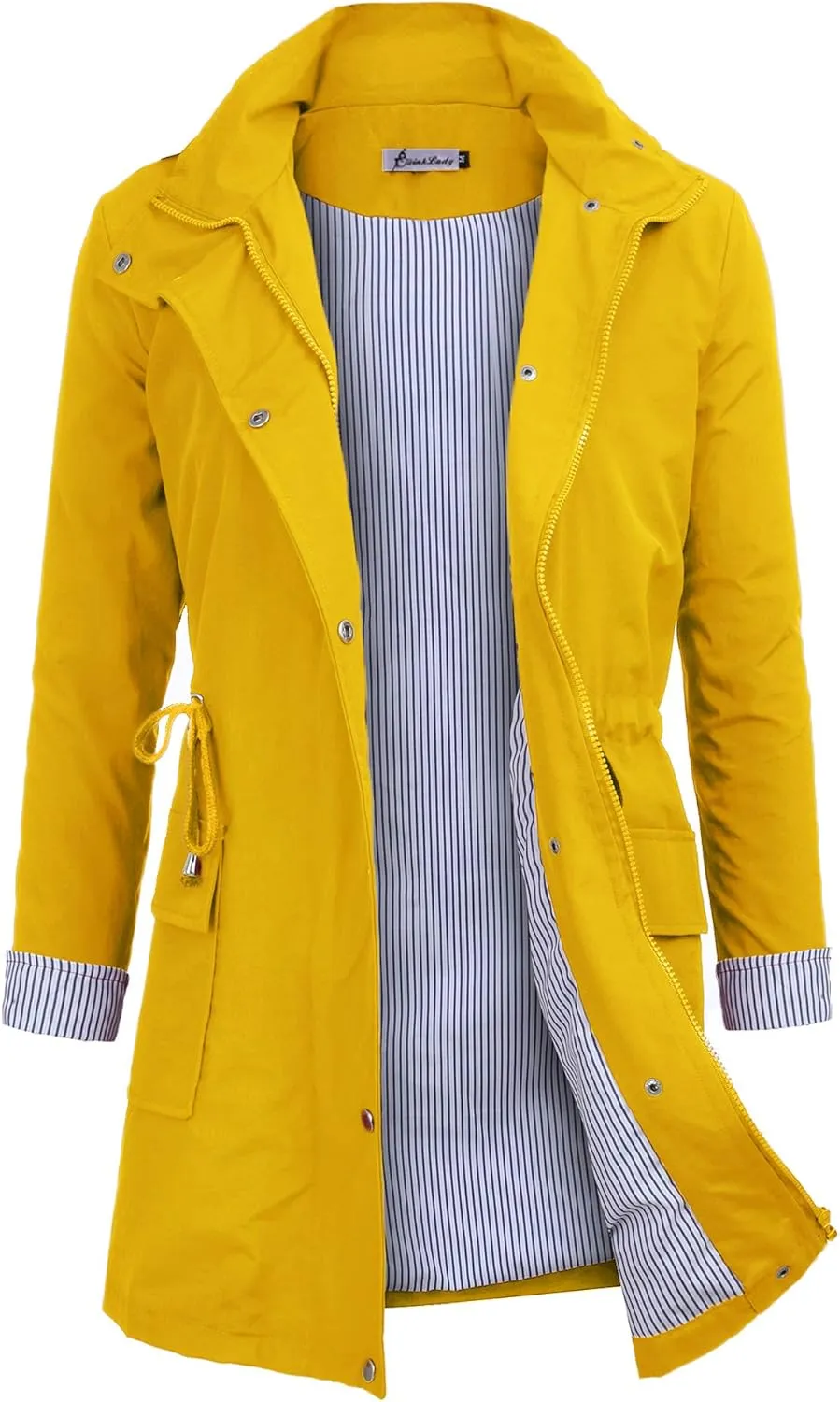 Twinklady Rain Jacket Women Windbreaker Striped Climbing Raincoats Waterproof Lightweight Outdoor Hooded Trench Coats