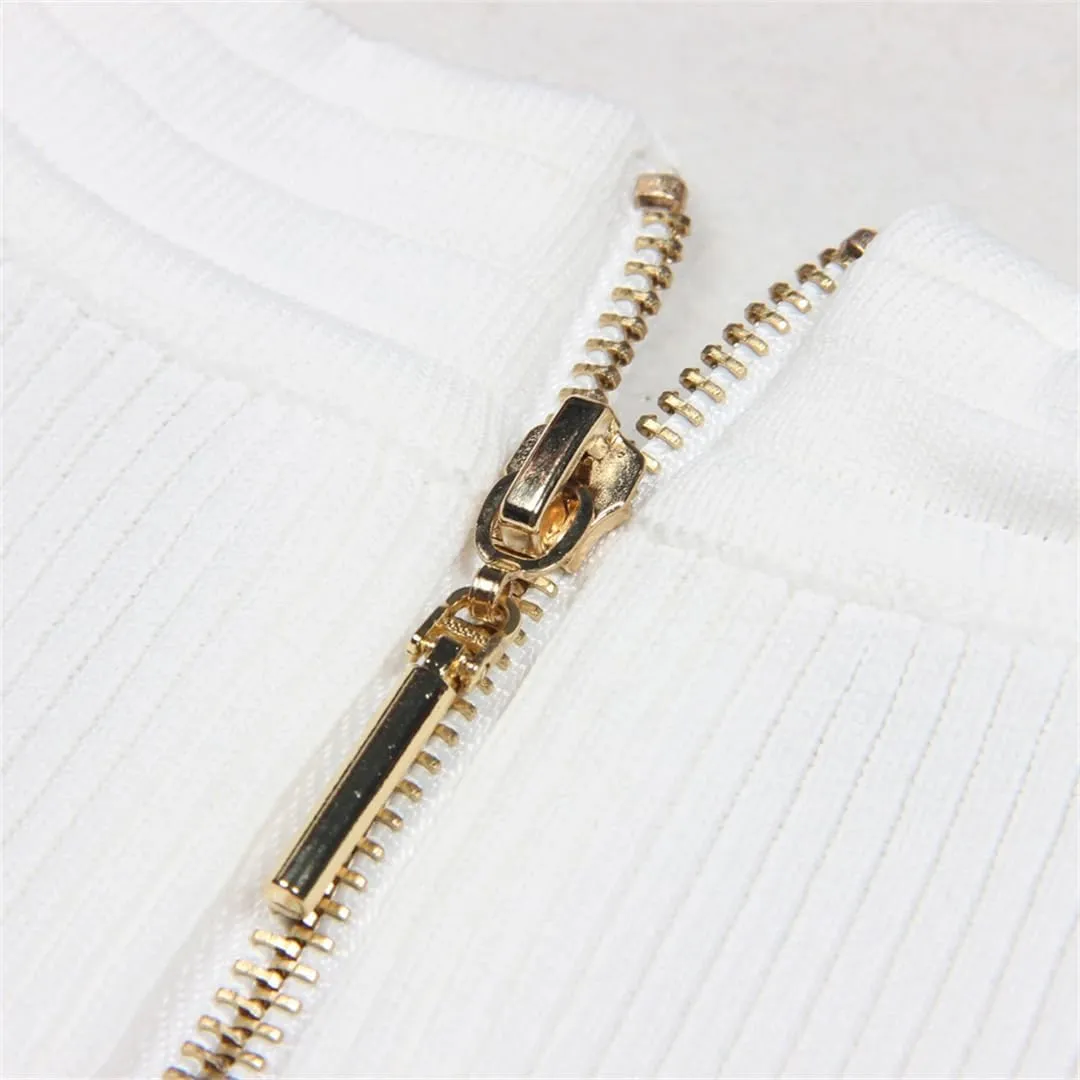 Vsadsau Women's Knitted Dress Stretch Short Sleeve V-Neck Solid Color Buttons Slim Midi Dresses